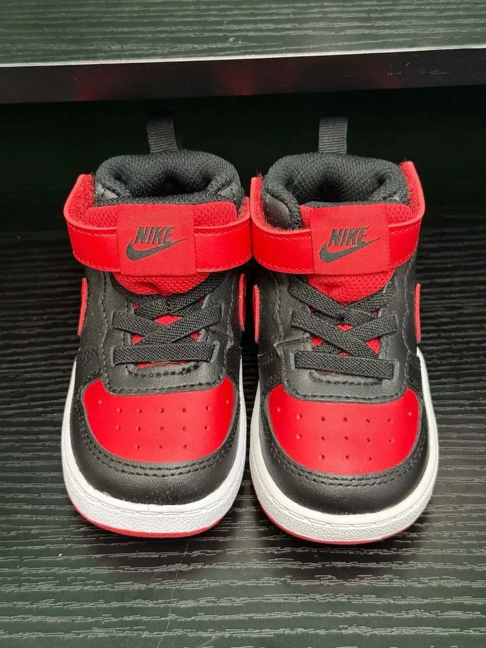 Nike Court Borough Mid 2 (TDV) Black/Red/White Toddler Size 5C  Brand New